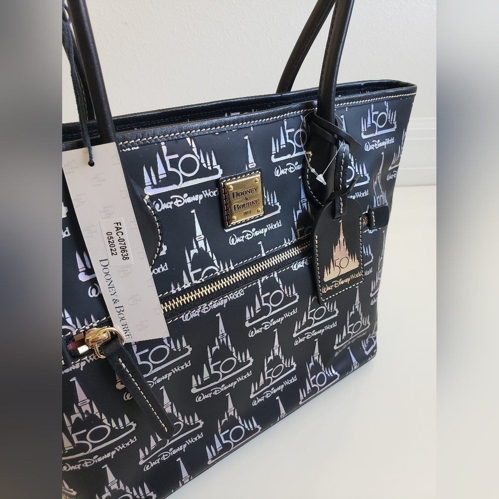 Dooney & Bourke Disney Black 50th Anniversary Disney World Tote - Picture 4 of 13